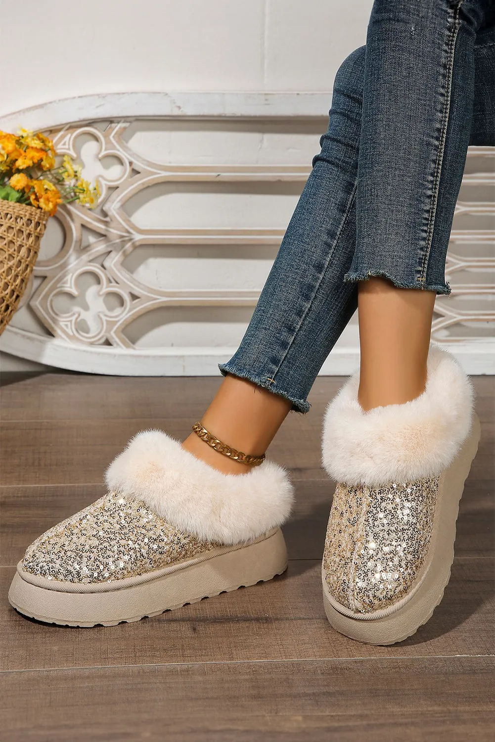 Threaded Pear Lucia Sequin Thick Sole Snow Boots sold by Zulily product image thumbnail 3