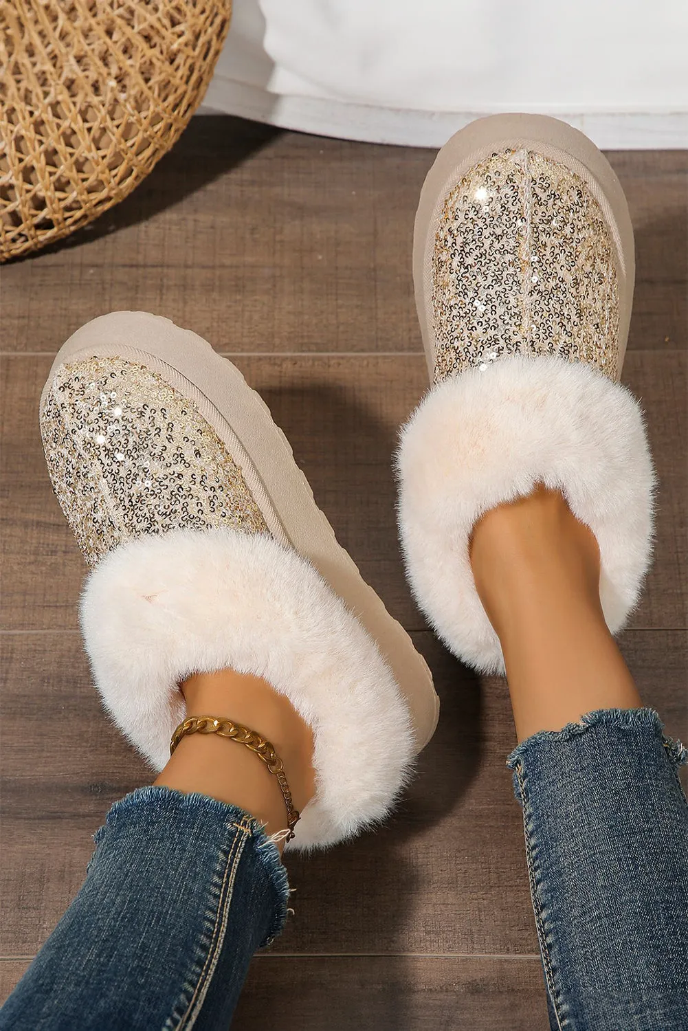 Threaded Pear Lucia Sequin Thick Sole Snow Boots sold by Zulily product image thumbnail 4