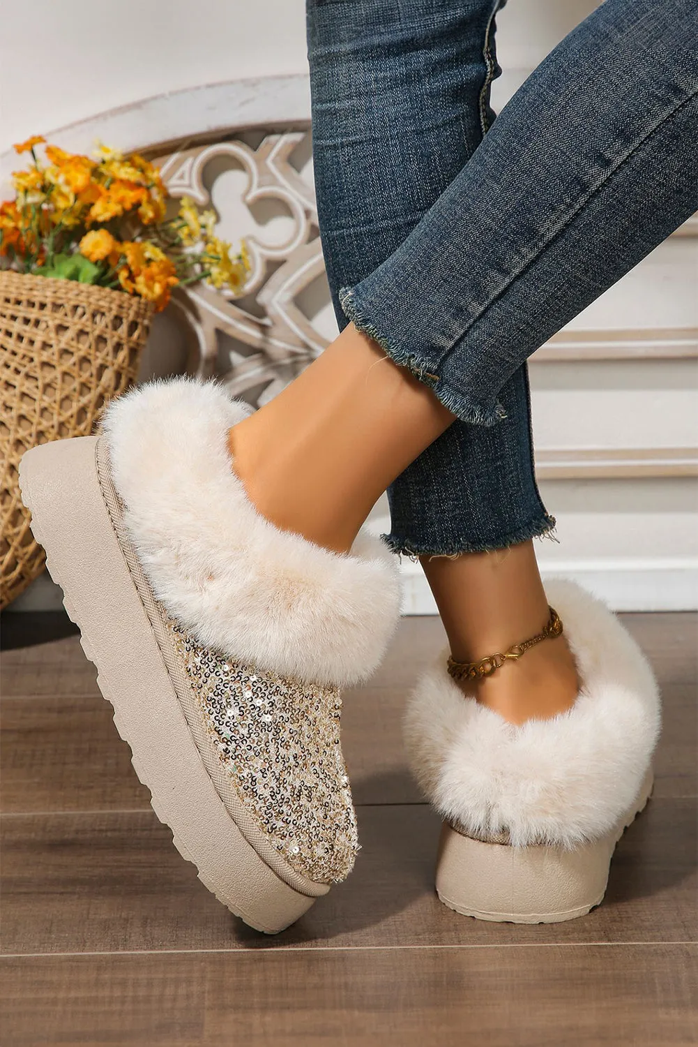 Threaded Pear Lucia Sequin Thick Sole Snow Boots sold by Zulily product image thumbnail 2