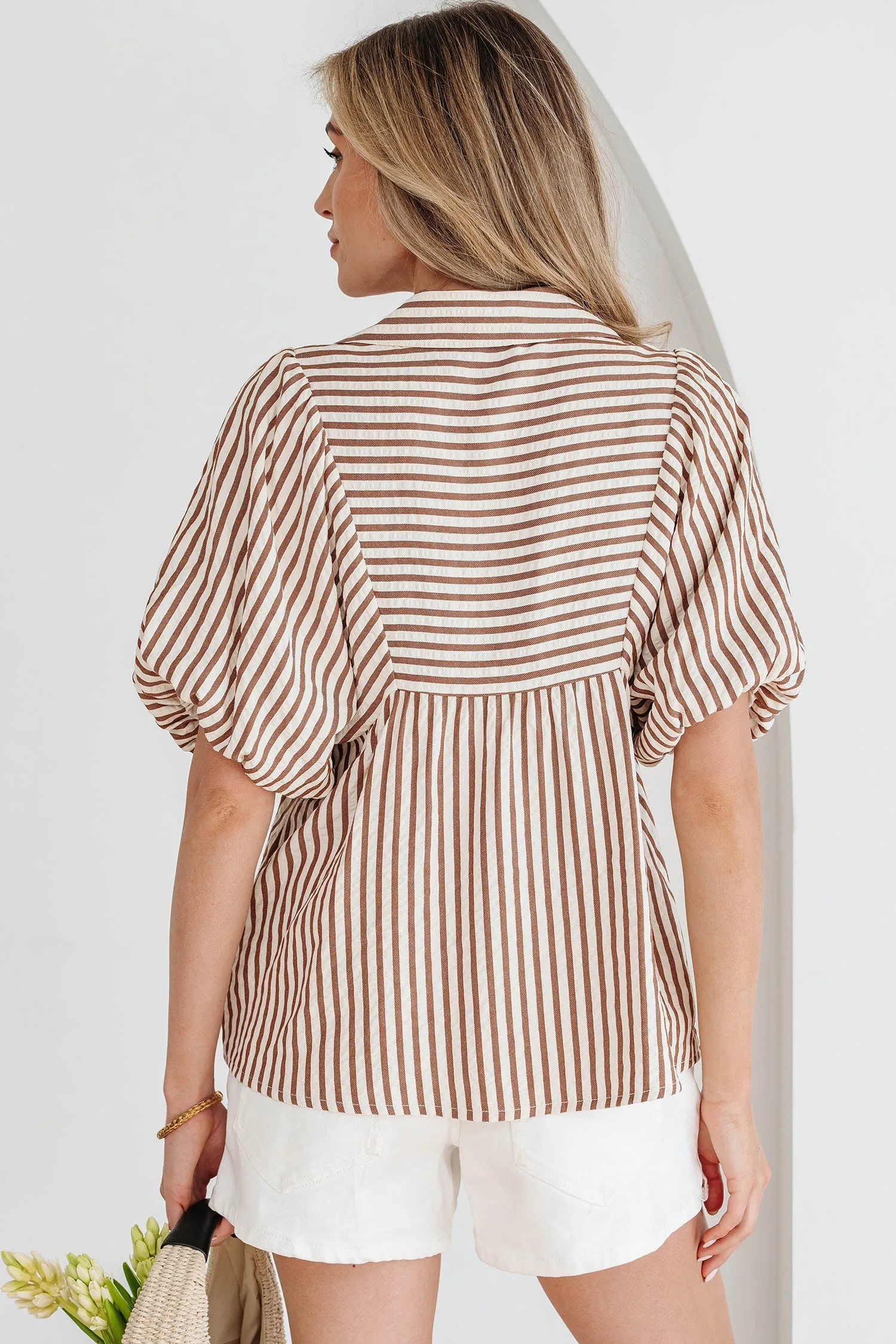 Threaded Pear Lina Short Puff Sleeve Blouse sold by Zulily product image thumbnail 2