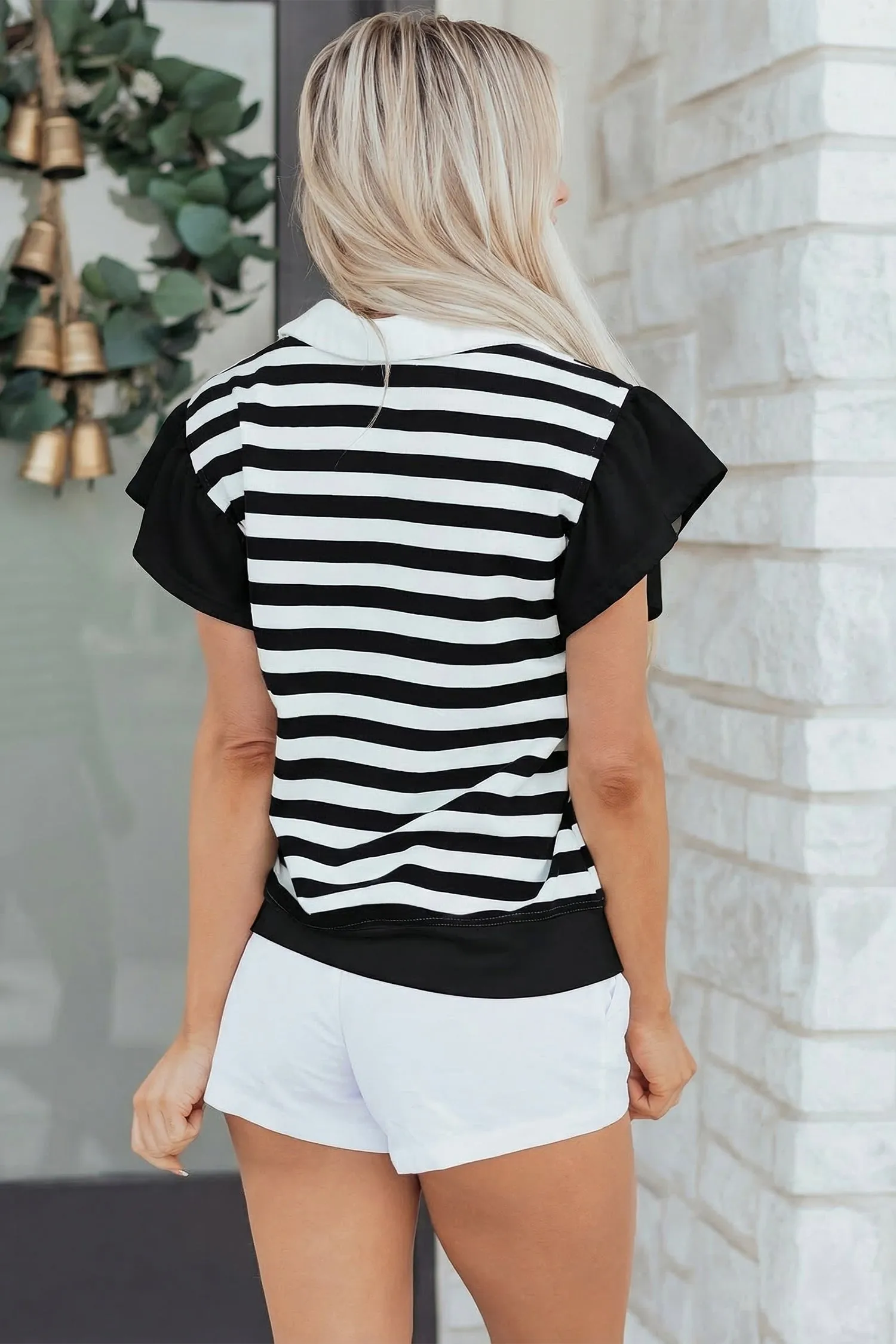Threaded Pear Lilith Ruffled Short Sleeve Blouse sold by Zulily product image thumbnail 2