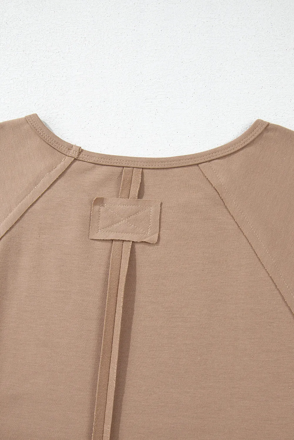 Threaded Pear Light French Beige Flower Striped Patchwork Puff Sleeve Loose PLUS Sweatshirt sold by Zulily product image thumbnail 3