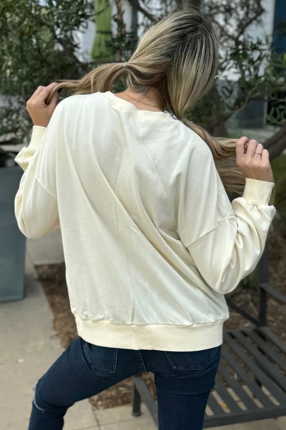 Threaded Pear Leilani Patchwork Sweatshirt sold by Zulily product image thumbnail 2