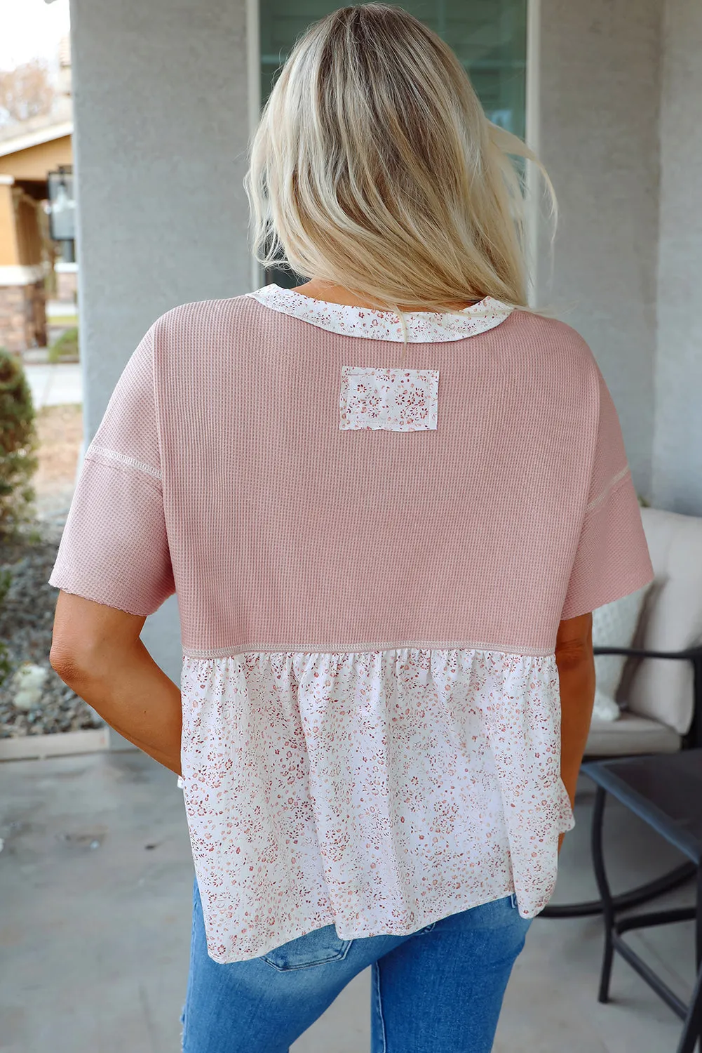 Threaded Pear Legacy Waffle Floral Exposed Seam Top sold by Zulily product image thumbnail 2