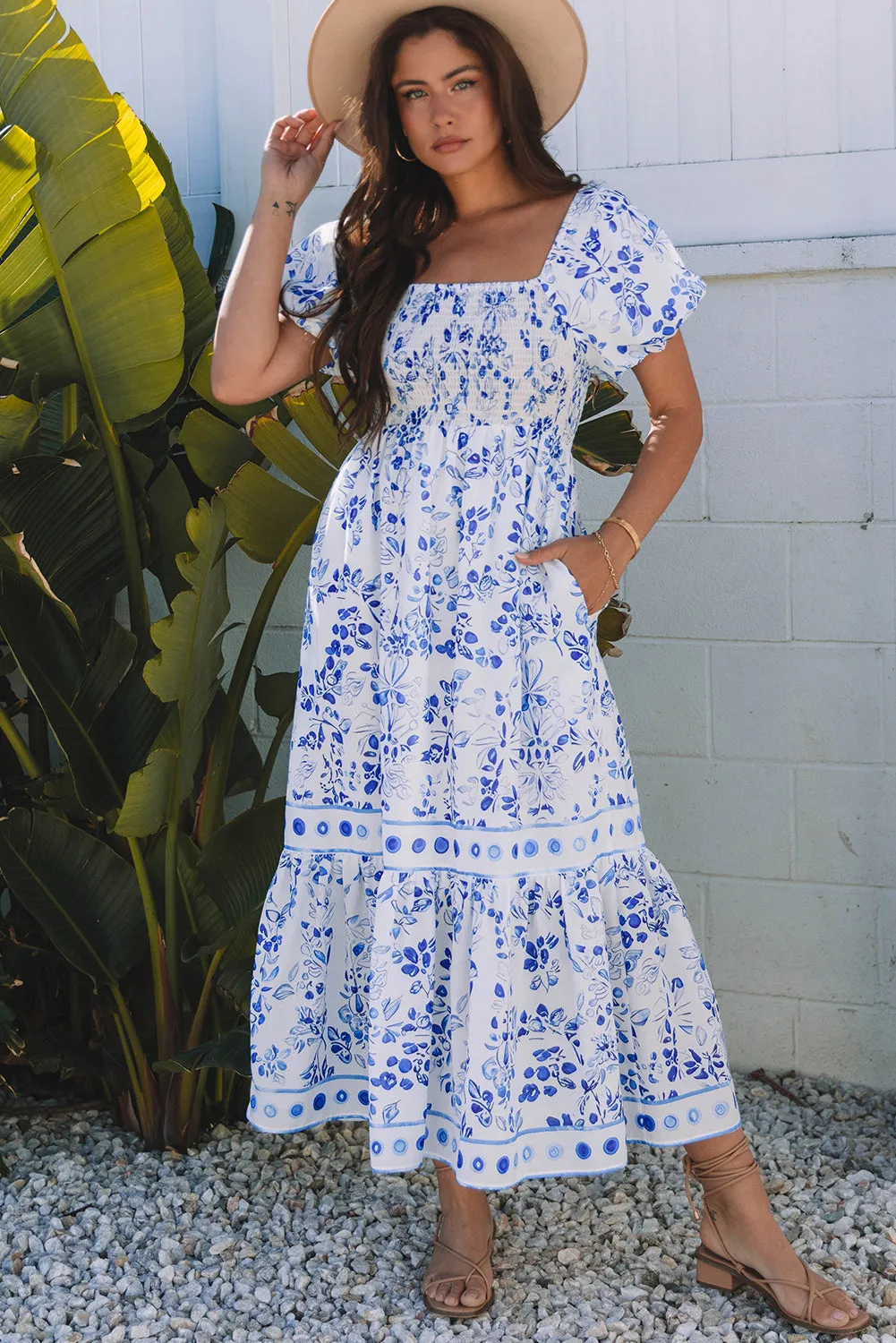Threaded Pear Lea Floral Square Neck Maxi Dress sold by Zulily product image thumbnail 4