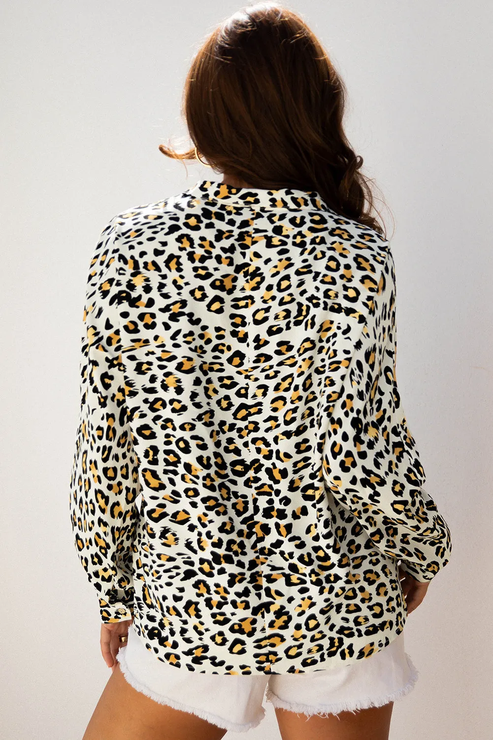 Threaded Pear Laurel Leopard V Neck Blouse sold by Zulily product image thumbnail 2