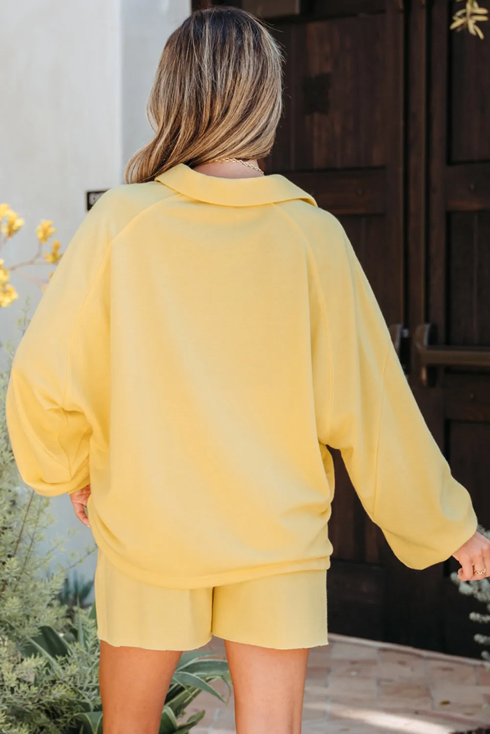 Threaded Pear Kylie Button Collar Drop Shoulder Pullover and Shorts 2pcs Outfit sold by Zulily product image thumbnail 2