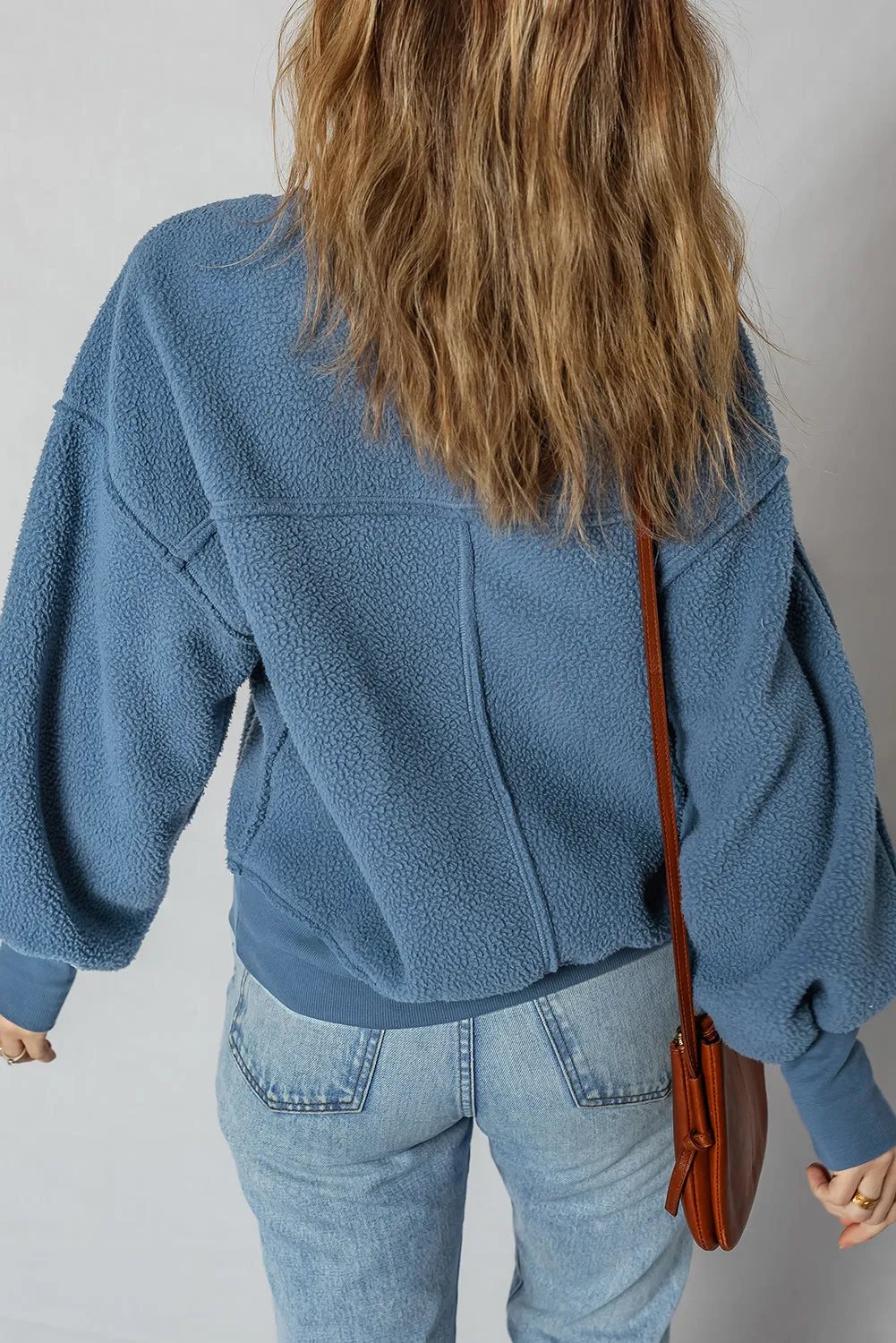 Threaded Pear Kinsley Fleece Exposed Seam Casual Sweatshirt sold by Zulily product image thumbnail 2