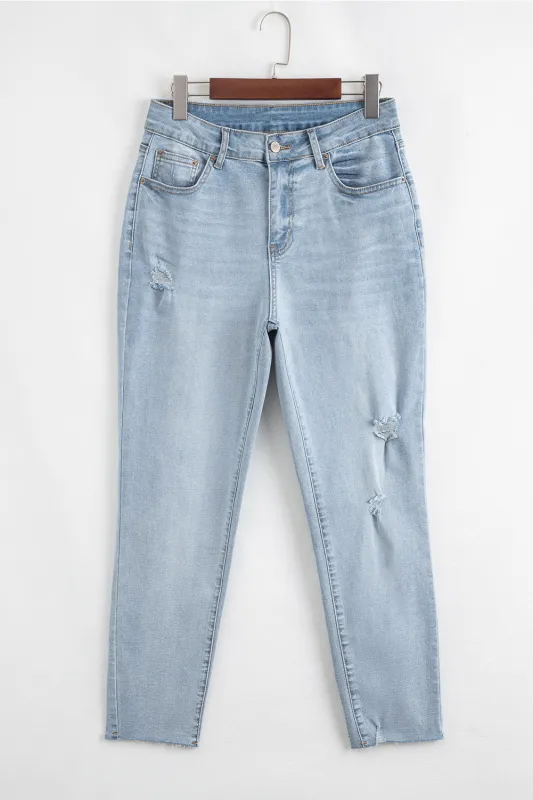 Threaded Pear Kimberly Length Distressed Skinny Jeans made by Threaded Pear