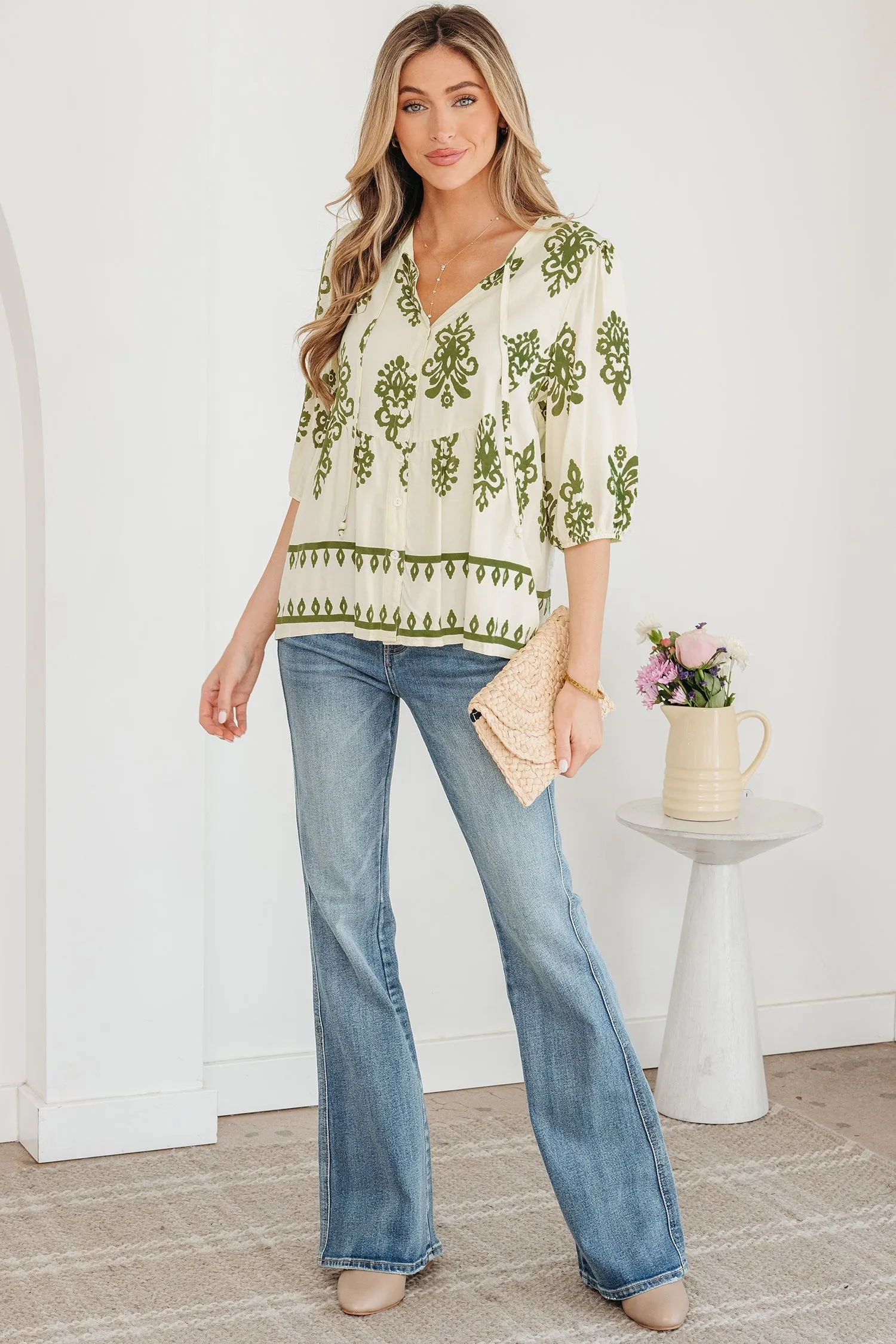 Threaded Pear Keziah Puffy Half Sleeve Shirt sold by Zulily product image thumbnail 5
