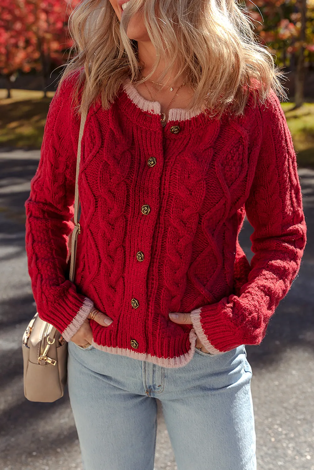 Threaded Pear Kennedy Cable Knit Buttoned Cardigan sold by Zulily