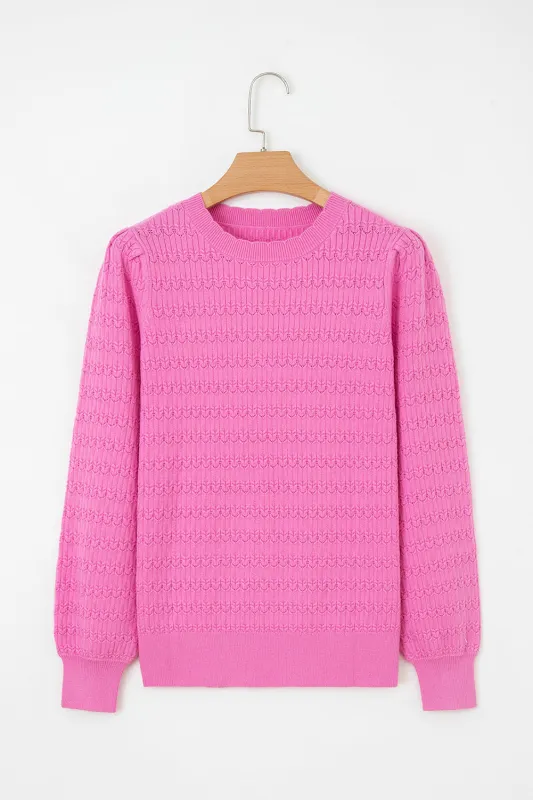 Threaded Pear Kay Knit Ribbed Cuffs Crew Neck Sweater made by Threaded Pear