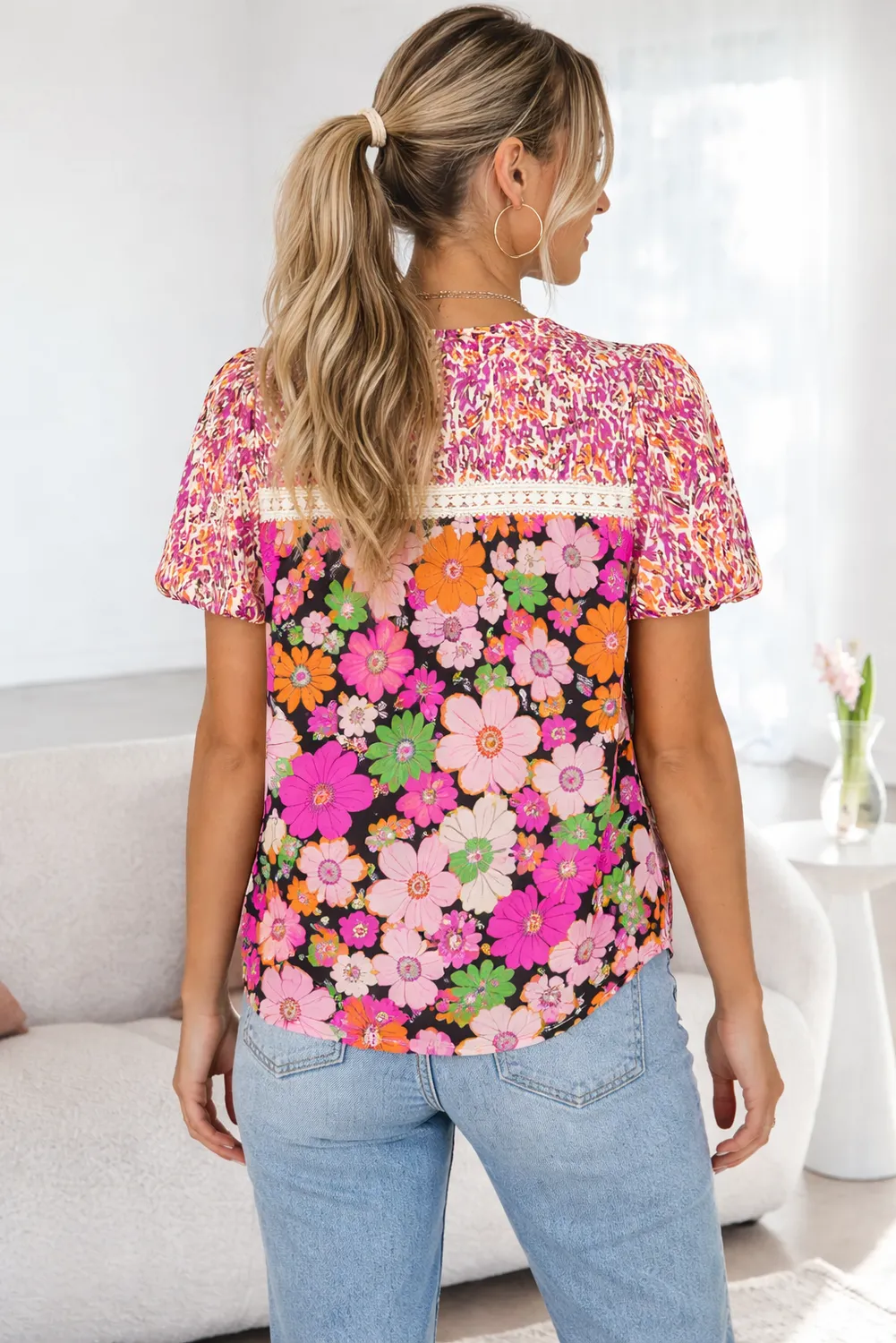 Threaded Pear Kayla Floral Mixed Print Blouse sold by Zulily product image thumbnail 2