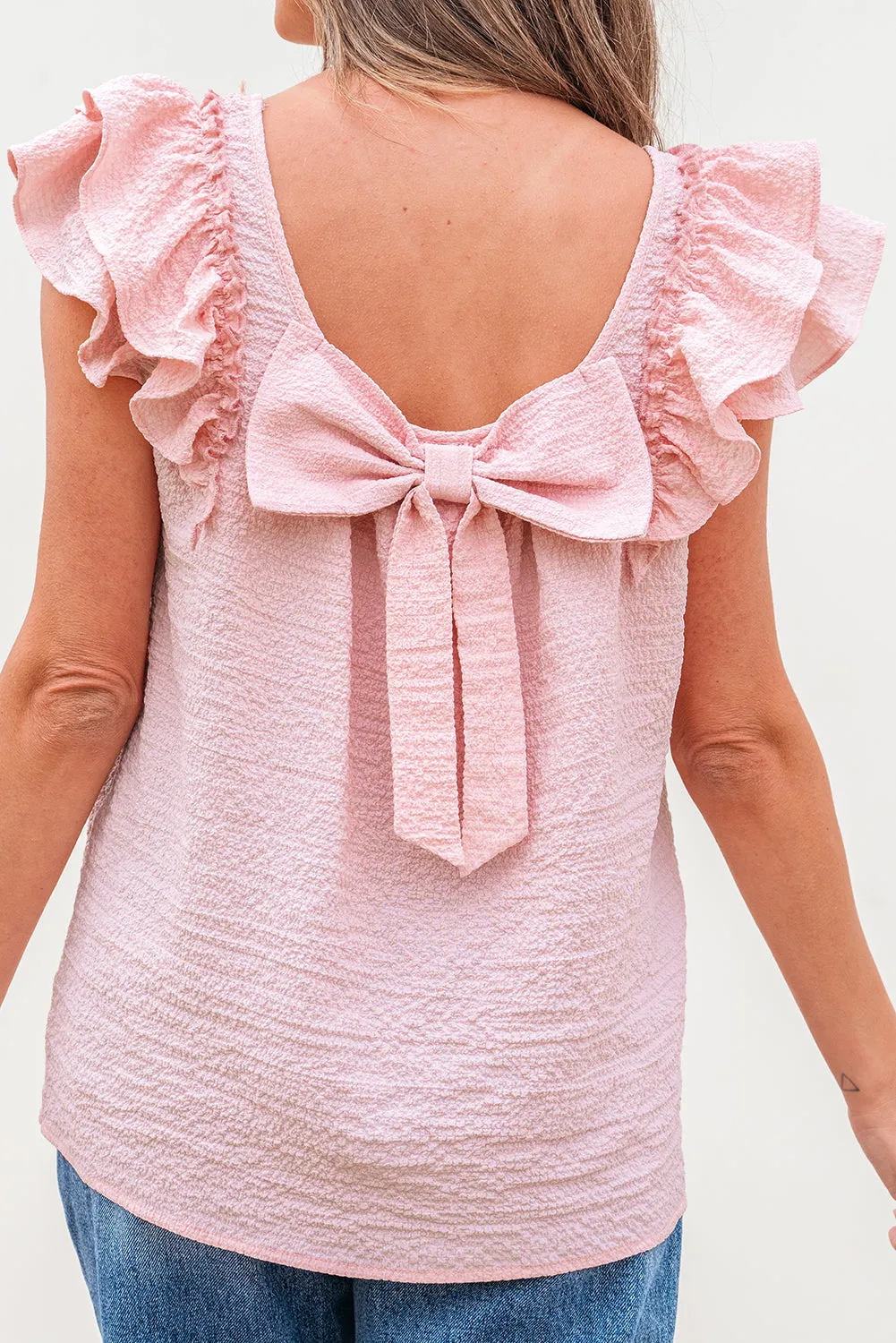 Threaded Pear Katelyn Textured Bow Knot Blouse sold by Zulily product image thumbnail 2