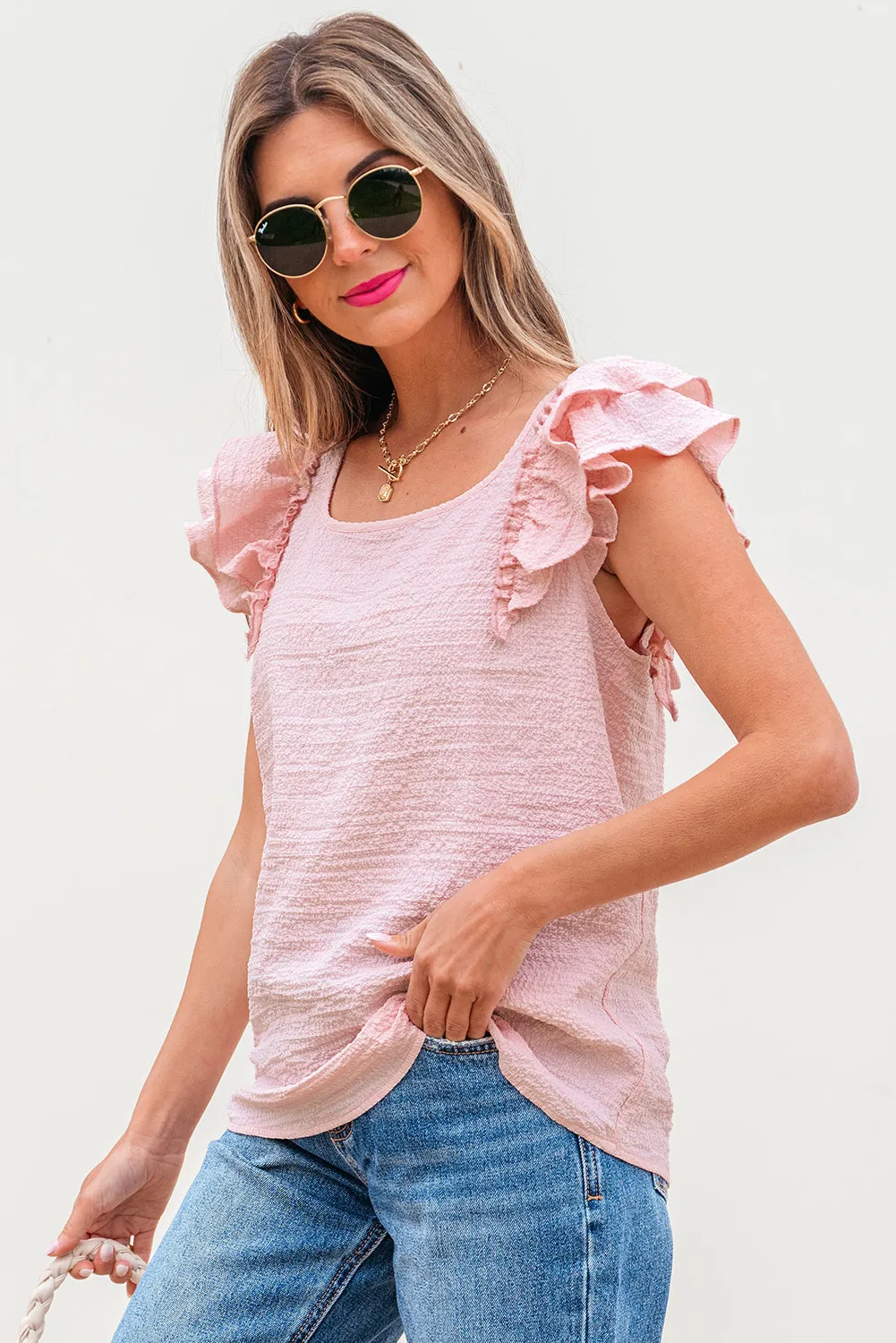 Threaded Pear Katelyn Textured Bow Knot Blouse sold by Zulily product image thumbnail 3