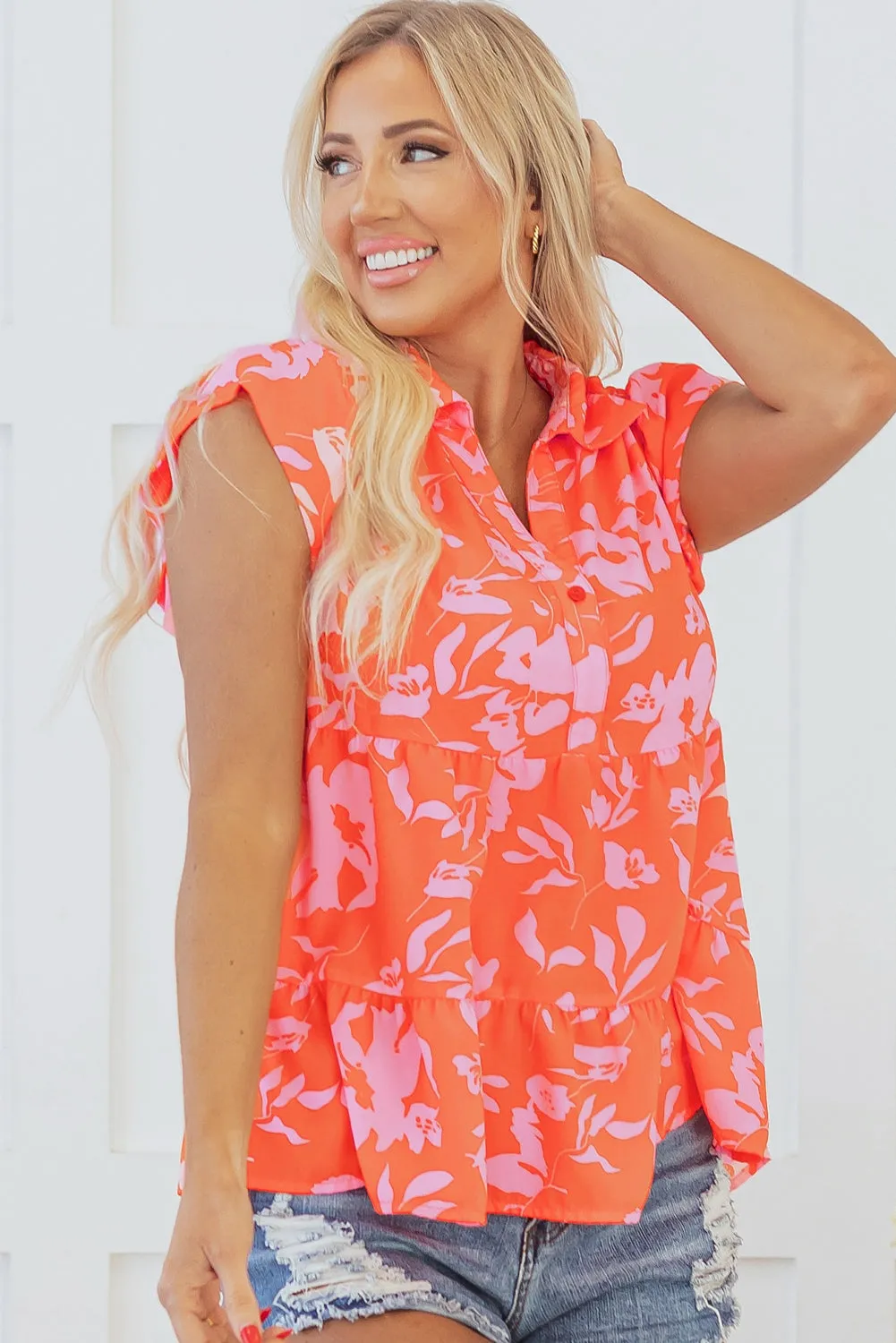 Threaded Pear Karla Floral Collared Button Blouse sold by Zulily product image thumbnail 4