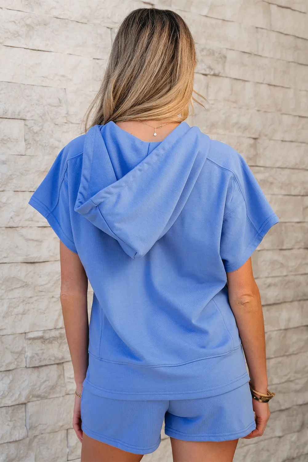 Threaded Pear Karina Casual Zipped Short Sleeve Hoodie and Shorts Set sold by Zulily product image thumbnail 2