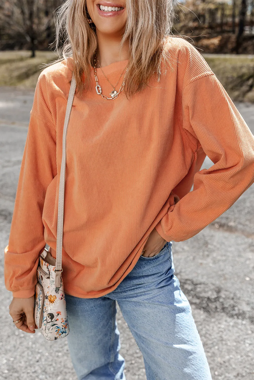 Threaded Pear Kamryn Ribbed Corduroy Oversized Sweatshirt sold by Zulily product image thumbnail 3
