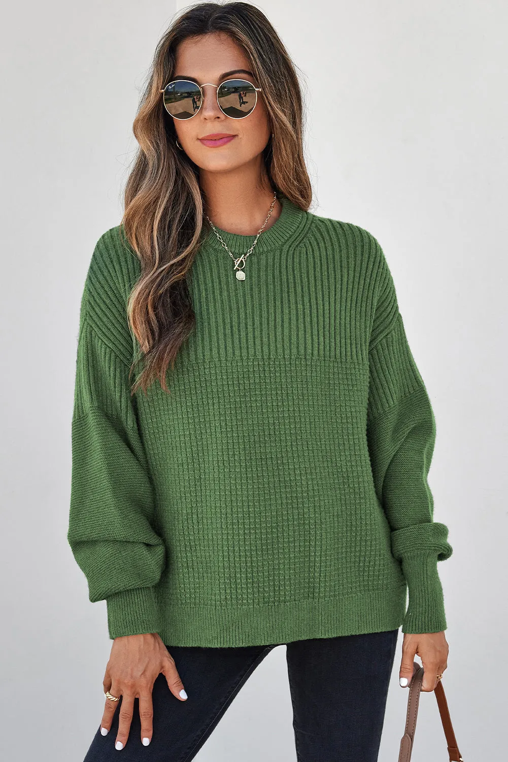 Threaded Pear Julietta Mixed Textured Knitted Sweater sold by Zulily product image thumbnail 4