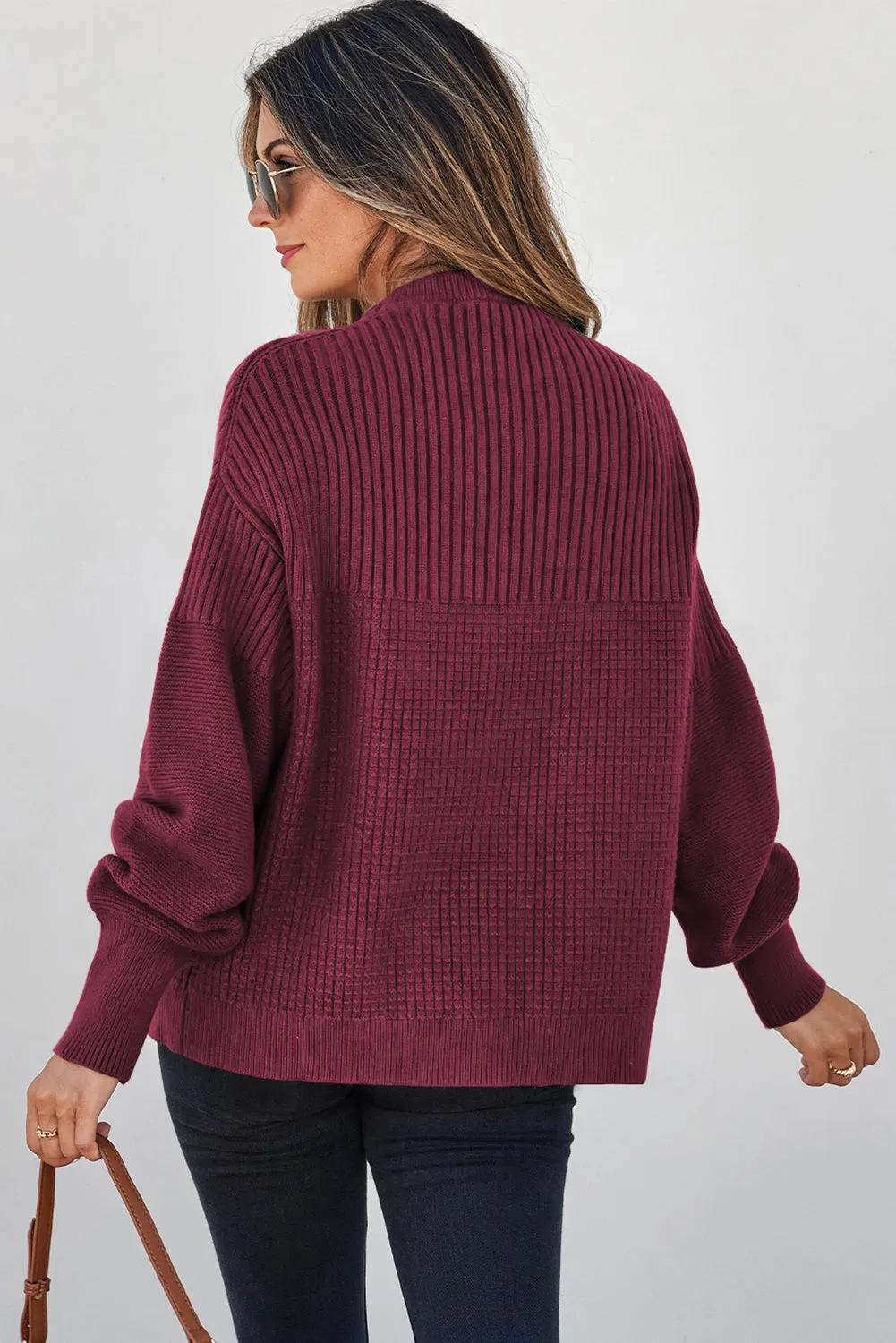 Threaded Pear Julietta Mixed Textured Knitted Sweater sold by Zulily product image thumbnail 2