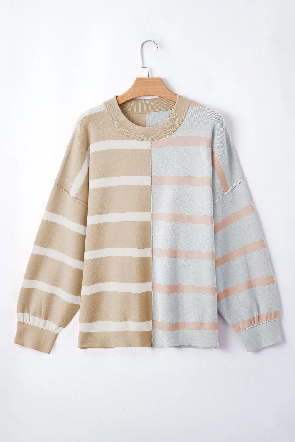 Threaded Pear Jream Stripe Colorblock Oversized Sweater sold by Zulily product image thumbnail 3