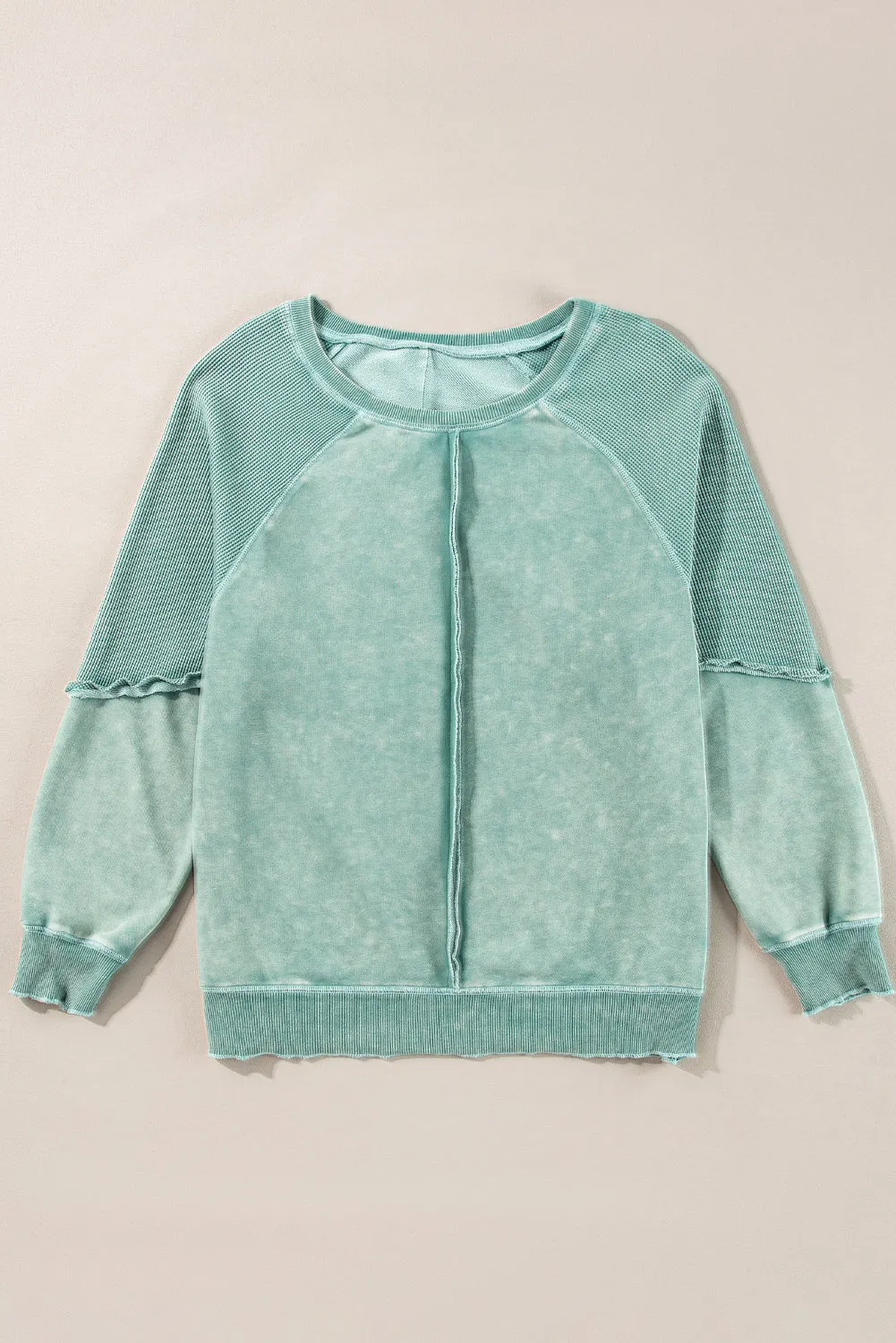 Threaded Pear Jolie Waffle Exposed Seam Raglan Sweatshirt sold by Zulily product image thumbnail 3