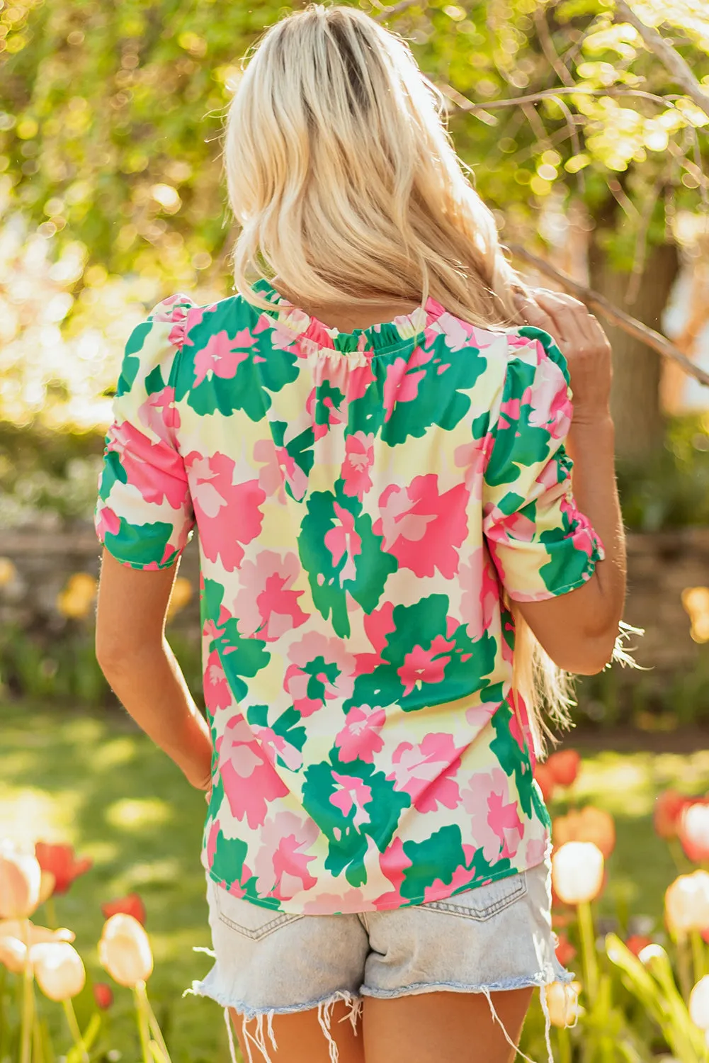 Threaded Pear Jolene Ruched Short Sleeve Blouse sold by Zulily product image thumbnail 3