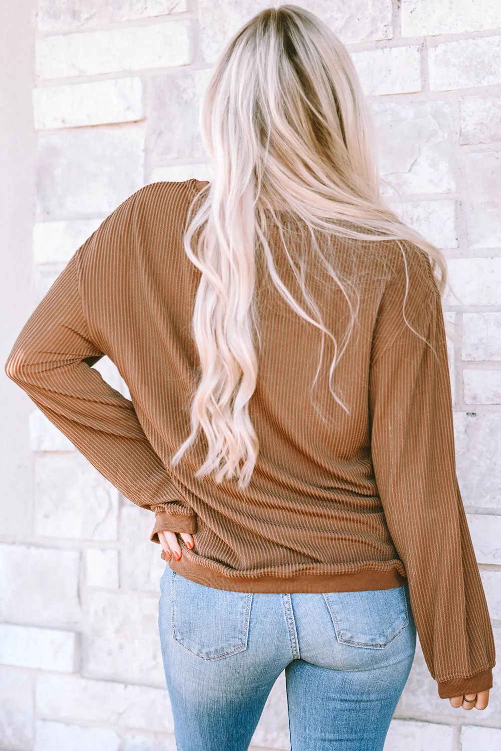 Threaded Pear Jessiette Loved Print Corduroy Sweatshirt sold by Zulily product image thumbnail 2