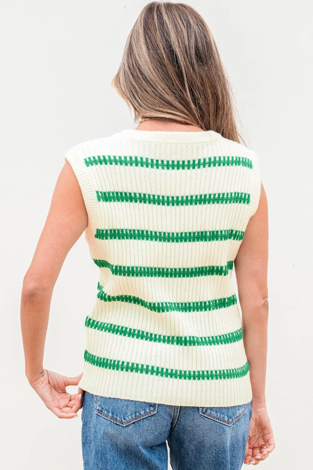 Threaded Pear Ivey Striped Round Neck Casual Sweater Vest sold by Zulily product image thumbnail 2