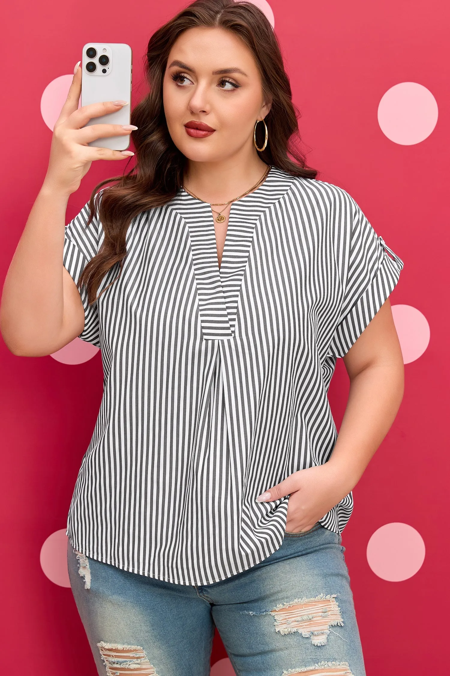 Threaded Pear Hope Short Dolman Sleeve PLUS Blouse sold by Zulily product image thumbnail 3