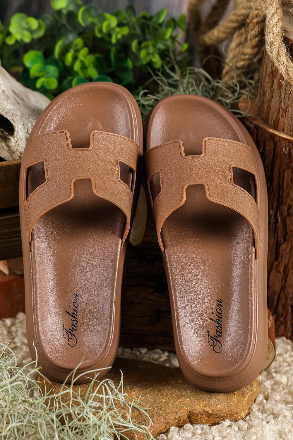 Threaded Pear Henley Cutout Design Open Toe Platform Slippers sold by Zulily product image thumbnail 2