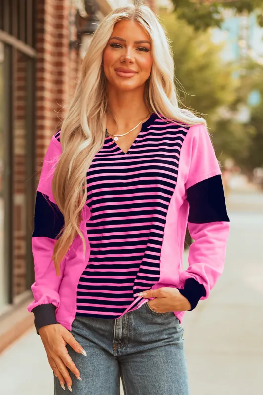 Threaded Pear Haven Stripe Loose Fit Long Sleeve Top made by Threaded Pear