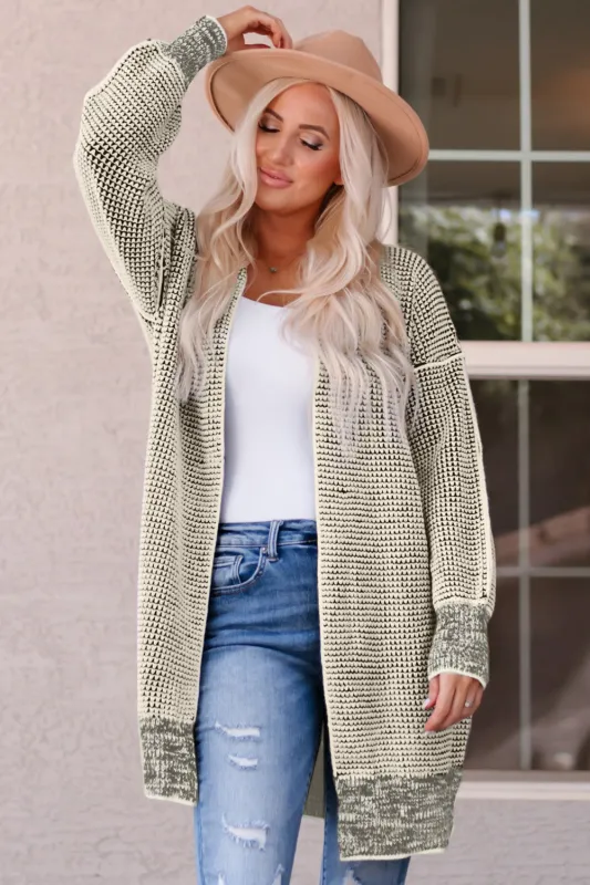 Threaded Pear Harper Long Open Front Cardigan made by Threaded Pear