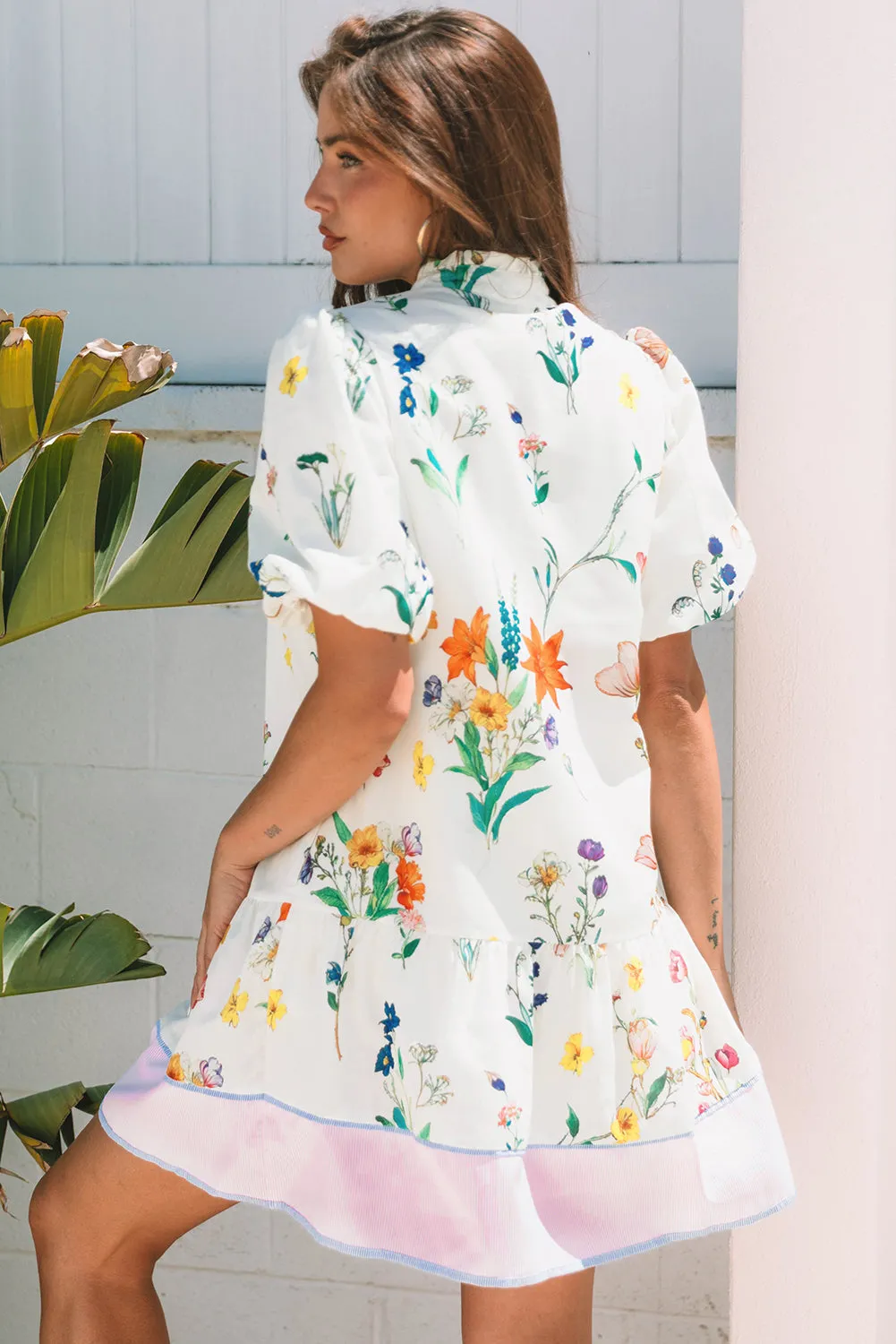 Threaded Pear Harlee Floral Short Puff Sleeve Dress sold by Zulily product image thumbnail 2