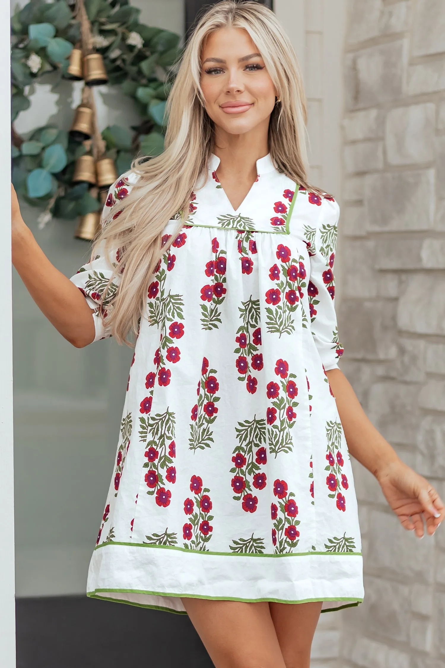 Threaded Pear Halo Sleeve Loose Floral Dress sold by Zulily
