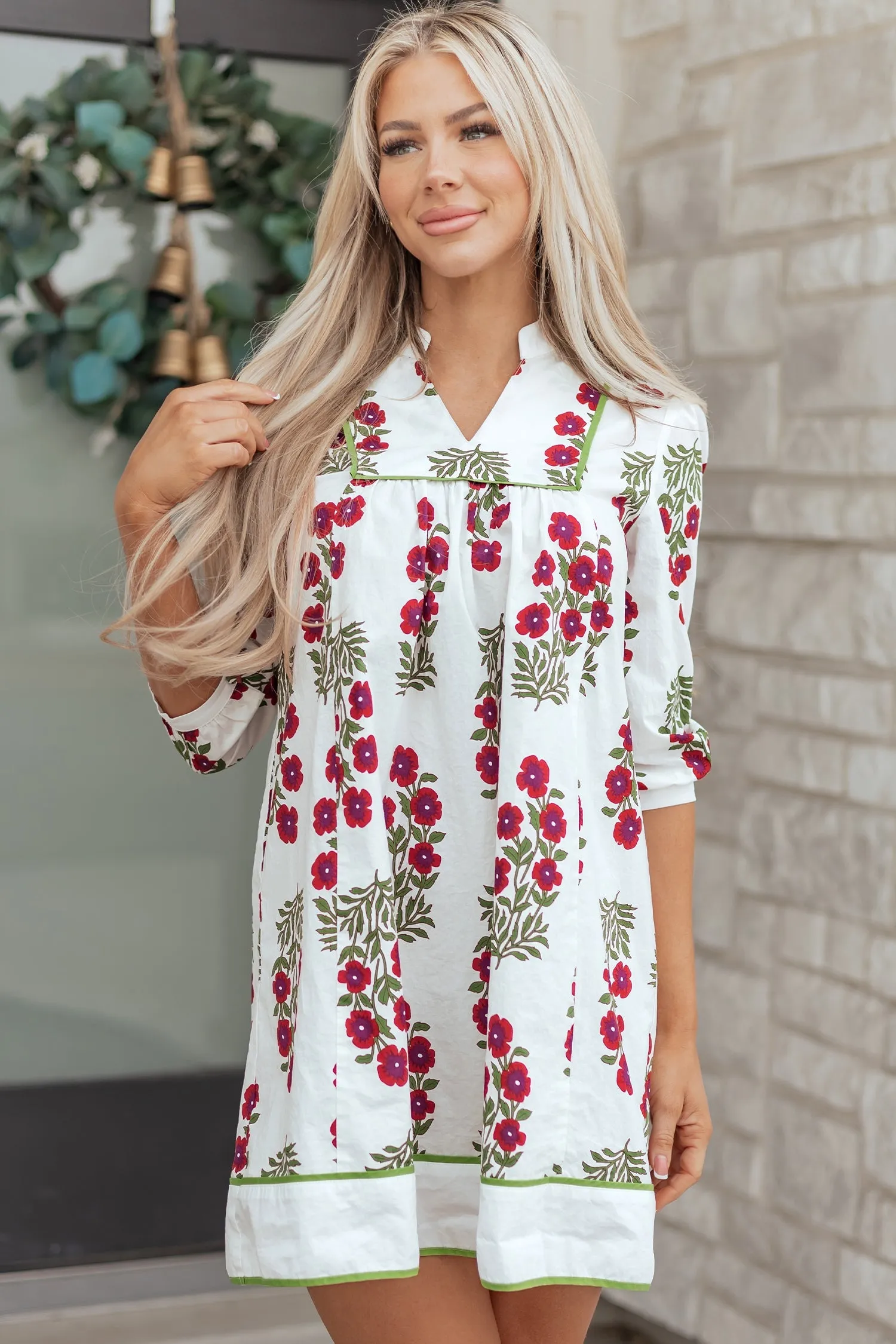 Threaded Pear Halo Sleeve Loose Floral Dress sold by Zulily product image thumbnail 5