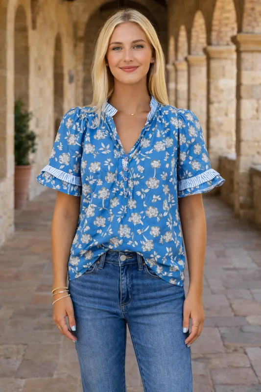 Threaded Pear Hana Detail Short Sleeve Blouse made by Threaded Pear