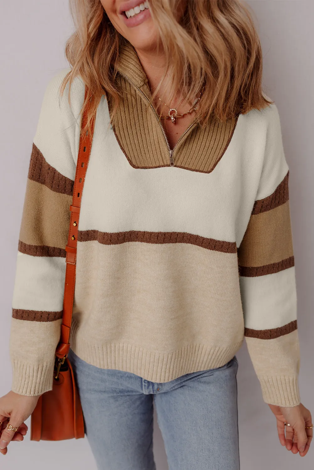 Threaded Pear Guinevere Zipped Collared Pullover Sweater sold by Zulily product image thumbnail 5