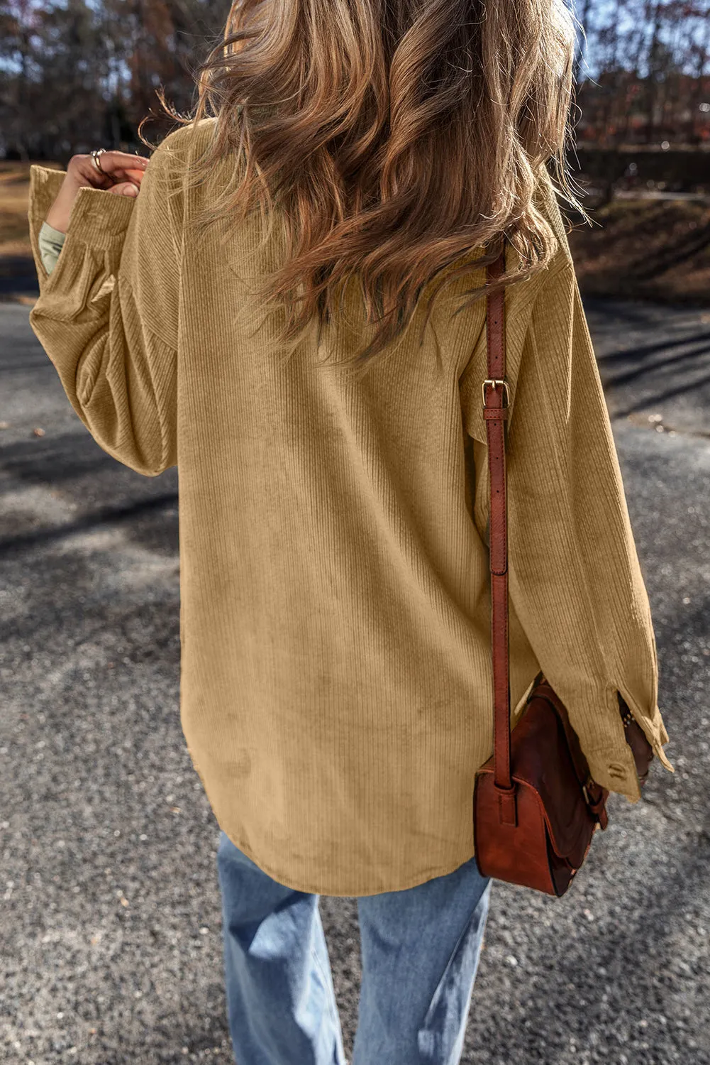 Threaded Pear Giuliana Patched Up Corduroy Shacket sold by Zulily product image thumbnail 2