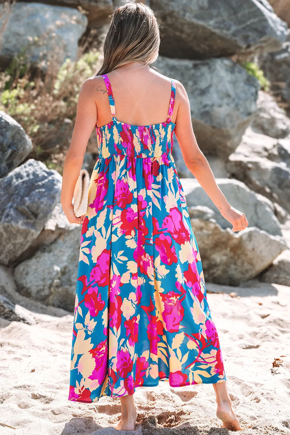 Threaded Pear Goldie Floral High Waist Sleeveless Flared Long Dress sold by Zulily product image thumbnail 2