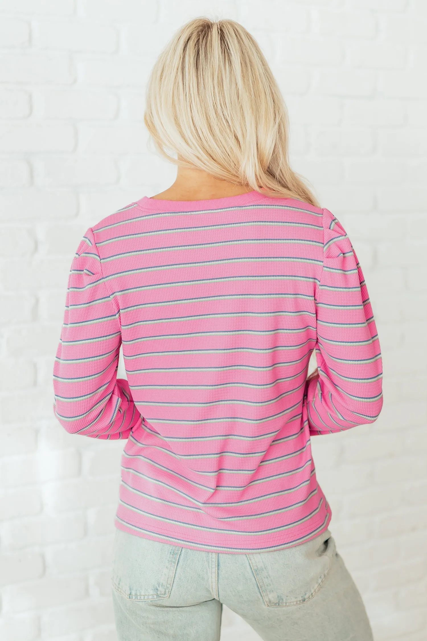Threaded Pear Giana Stripe Textured Knit Long Sleeve Top sold by Zulily product image thumbnail 2