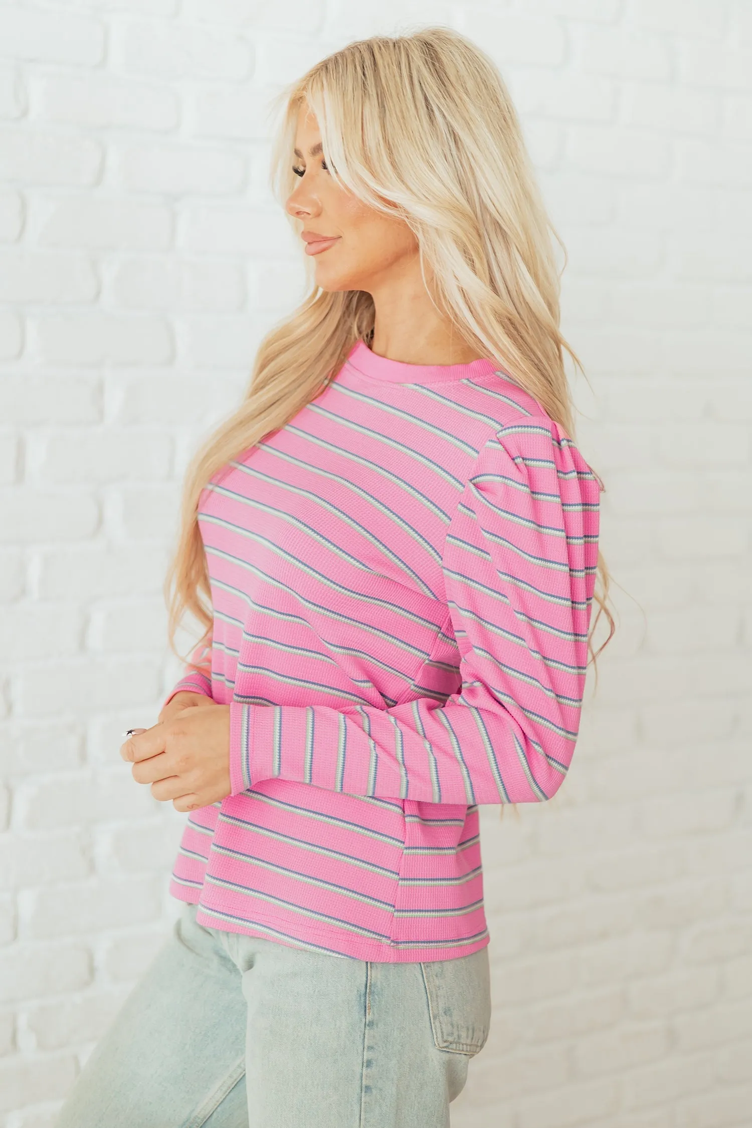 Threaded Pear Giana Stripe Textured Knit Long Sleeve Top sold by Zulily product image thumbnail 3
