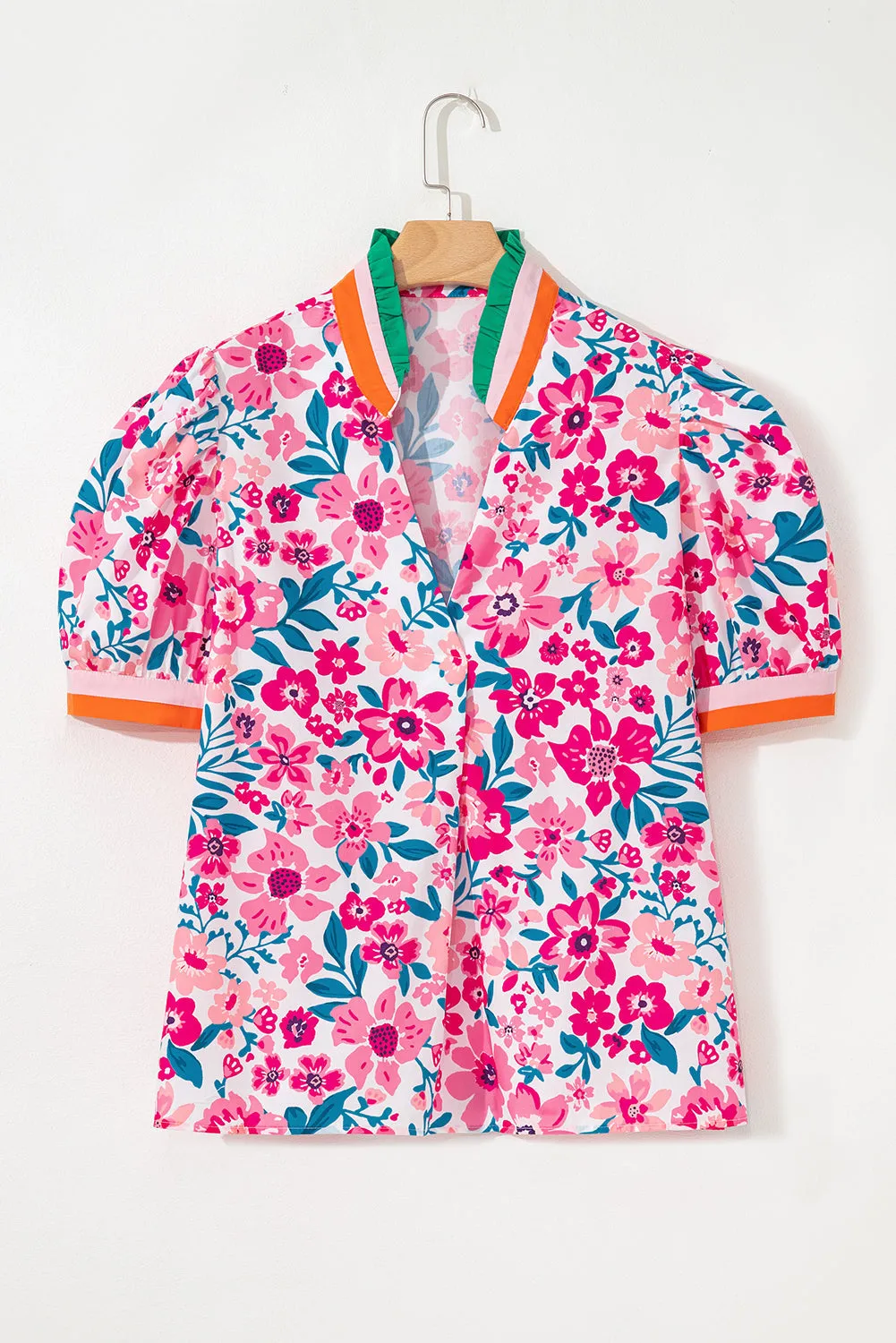 Threaded Pear Gianna Floral Short Sleeve Blouse sold by Zulily product image thumbnail 4