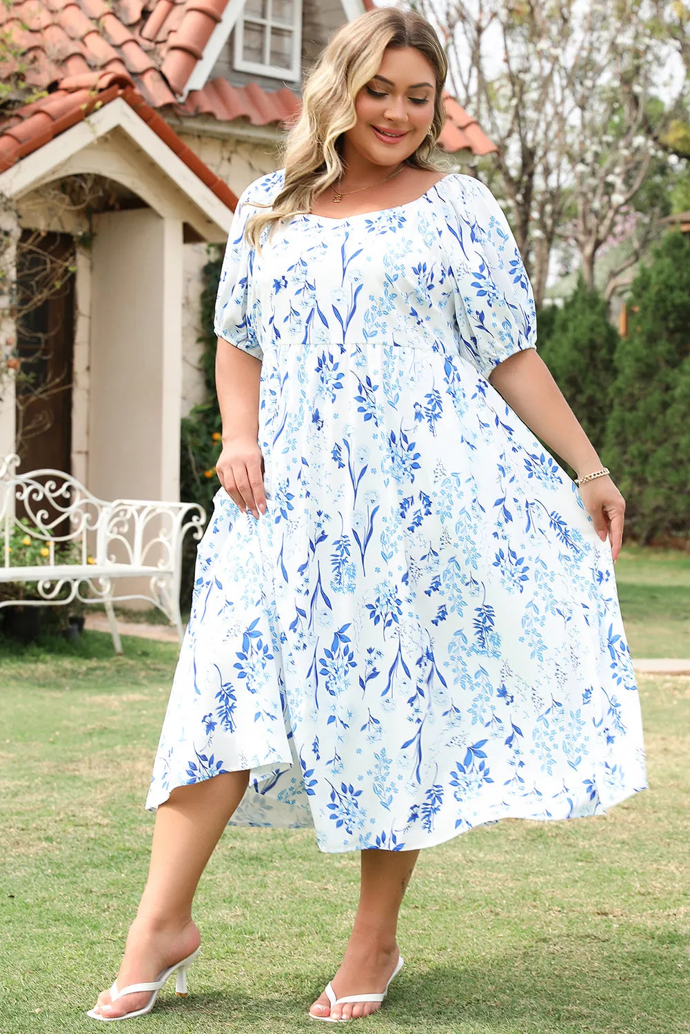 Threaded Pear Gia Plus Size Floral Midi Dress sold by Zulily product image thumbnail 3