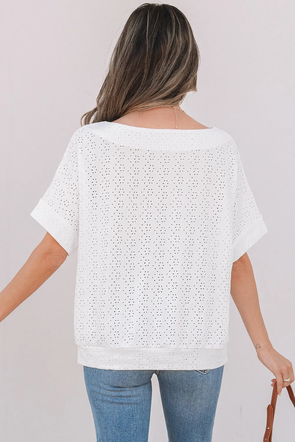 Threaded Pear Faye Eyelet Pattern Casual Top sold by Zulily product image thumbnail 2