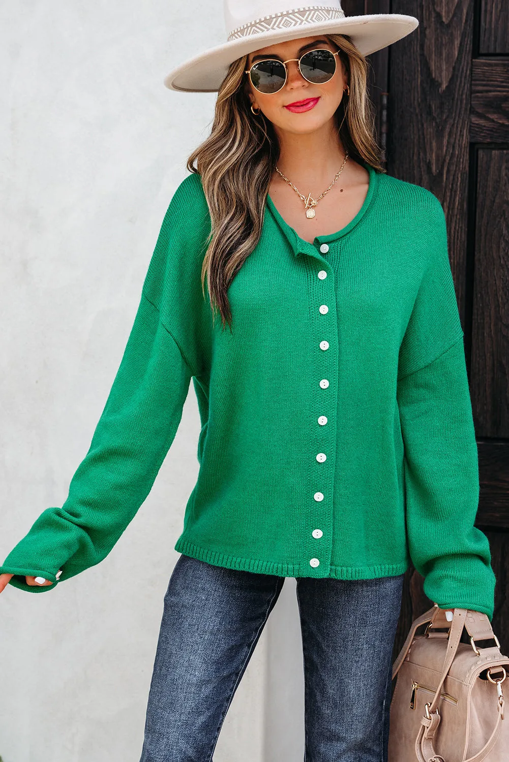 Threaded Pear Evatyn Knit Drop Shoulder Sweater sold by Zulily