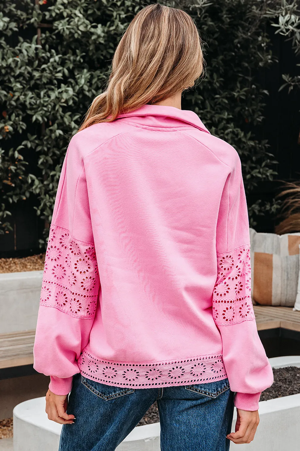 Threaded Pear Evangeline Embroidered Flower Buttons Pullover Sweatshirt sold by Zulily product image thumbnail 2