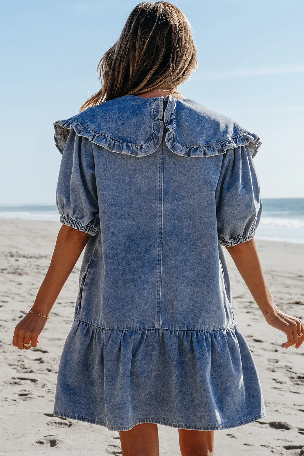 Threaded Pear Emory Ruffled Collared Side Pockets Dress sold by Zulily product image thumbnail 2
