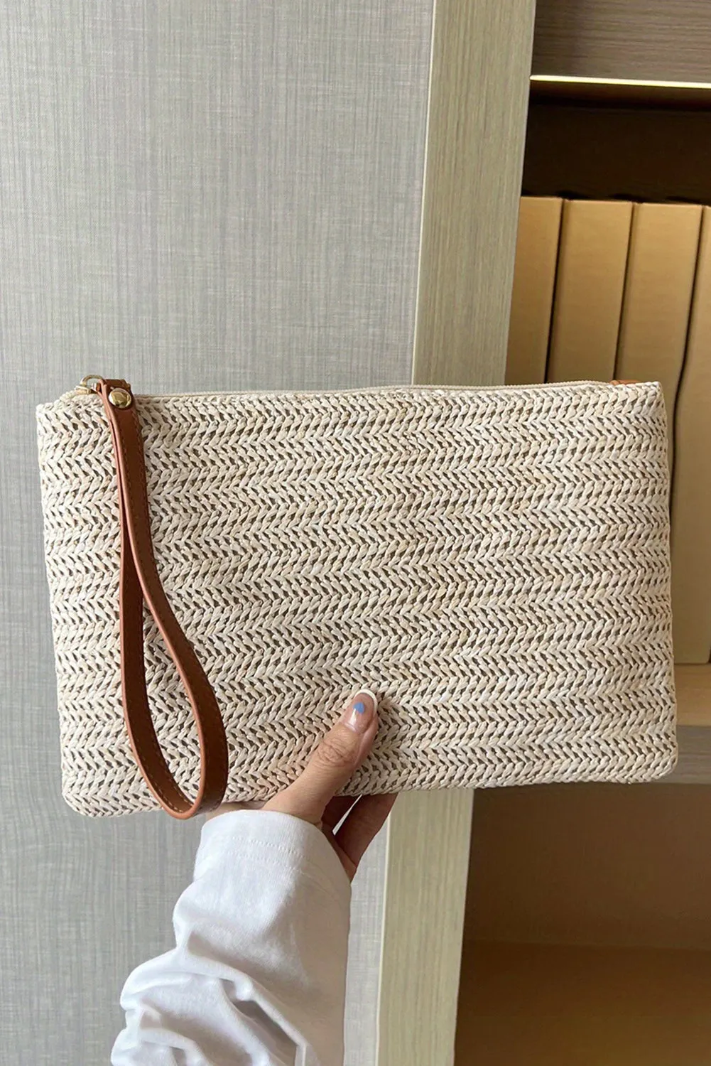 Threaded Pear Estrella Straw Woven Wrist Strap Wristlet sold by Zulily product image thumbnail 2