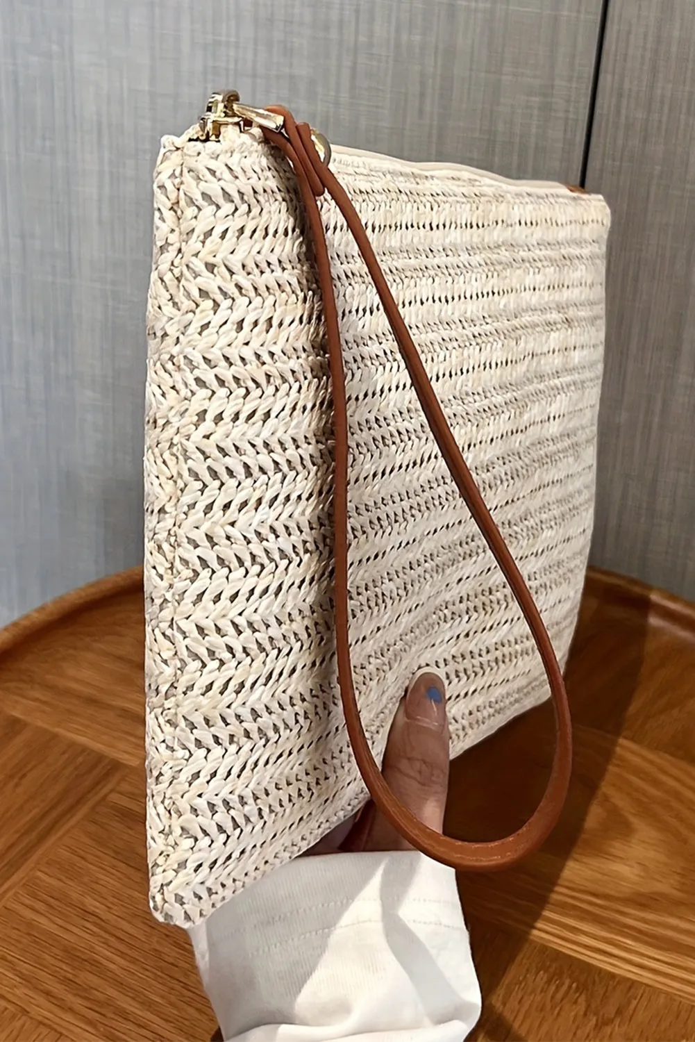 Threaded Pear Estrella Straw Woven Wrist Strap Wristlet sold by Zulily product image thumbnail 3